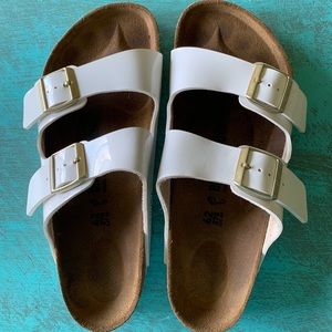 White Birkenstocks Arizona. EU size 42.